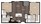 1,028 sq. ft. B0 floor plan