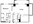 980 sq. ft. AT2A floor plan