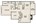 881 sq. ft. A6 floor plan