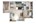 725 sq. ft. A4 floor plan