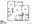 872 sq. ft. 1E floor plan