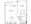 833 sq. ft. A4a floor plan
