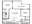 1,100 sq. ft. B6 floor plan
