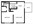 600 sq. ft. A3 floor plan