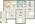 1,045 sq. ft. B6 floor plan