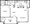 705 sq. ft. Clapton floor plan