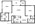988 sq. ft. B2TH floor plan