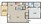 745 sq. ft. 1D1 floor plan