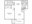 607 sq. ft. A floor plan