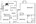 1,052 sq. ft. 2D floor plan