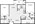 1,017 sq. ft. to 1,043 sq. ft. 60% floor plan