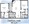 965 sq. ft. 2-2R floor plan