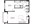 730 sq. ft. L-A5 floor plan
