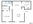 668 sq. ft. 1-B floor plan