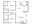 970 sq. ft. B4 floor plan