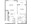 767 sq. ft. A3e floor plan
