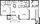 787 sq. ft. A2 floor plan