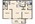 922 sq. ft. C floor plan