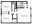 925 sq. ft. B1C floor plan