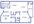 818 sq. ft. B1 floor plan