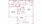 802 sq. ft. A2 floor plan