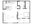 702 sq. ft. A1 floor plan