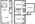 1,220 sq. ft. 3x1.5 TH floor plan