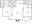 1,040 sq. ft. F1 floor plan