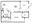 667 sq. ft. A/60% floor plan