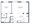 834 sq. ft. A4 floor plan