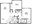 947 sq. ft. B1 floor plan