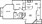 836 sq. ft. B1/B6 floor plan