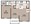 698 sq. ft. A2 floor plan