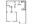 685 sq. ft. B floor plan