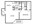 640 sq. ft. C floor plan