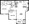 1,050 sq. ft. 50% floor plan