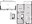 724 sq. ft. A2 floor plan
