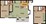 1,038 sq. ft. E floor plan