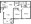 857 sq. ft. B floor plan