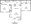 1,054 sq. ft. PH II floor plan