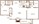 946 sq. ft. D floor plan