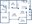 975 sq. ft. Miami floor plan