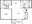 651 sq. ft. A1 floor plan