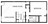 654 sq. ft. A3 floor plan
