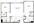 840 sq. ft. Edgebrook floor plan