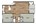 850 sq. ft. B1 floor plan