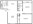 870 sq. ft. B2 floor plan