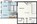 831 sq. ft. SA-1 floor plan