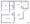 861 sq. ft. 2-1 floor plan