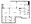 1,077 sq. ft. B3B floor plan